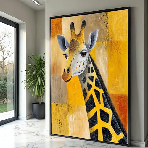 Affiches et impressions sur la faune girafe tableau abstrait salon