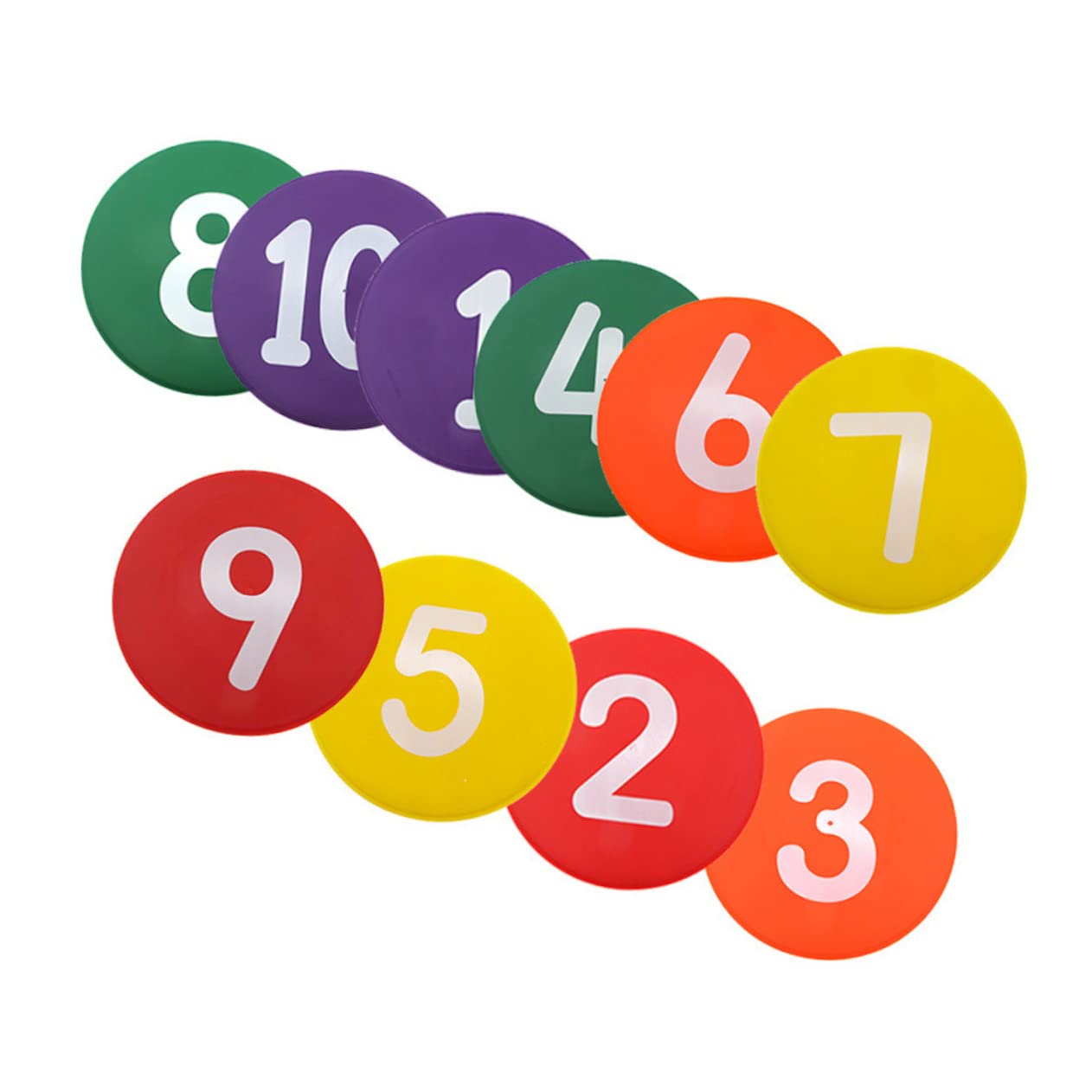 Garneck 10stücke Fußball Trainingsmarkierungsdiscs Sportgeräte Für Fußballtraining Nummerierte Marker Praktische Bodenmarkierungen Zufälligen Farben Für Trainer Und Athleten