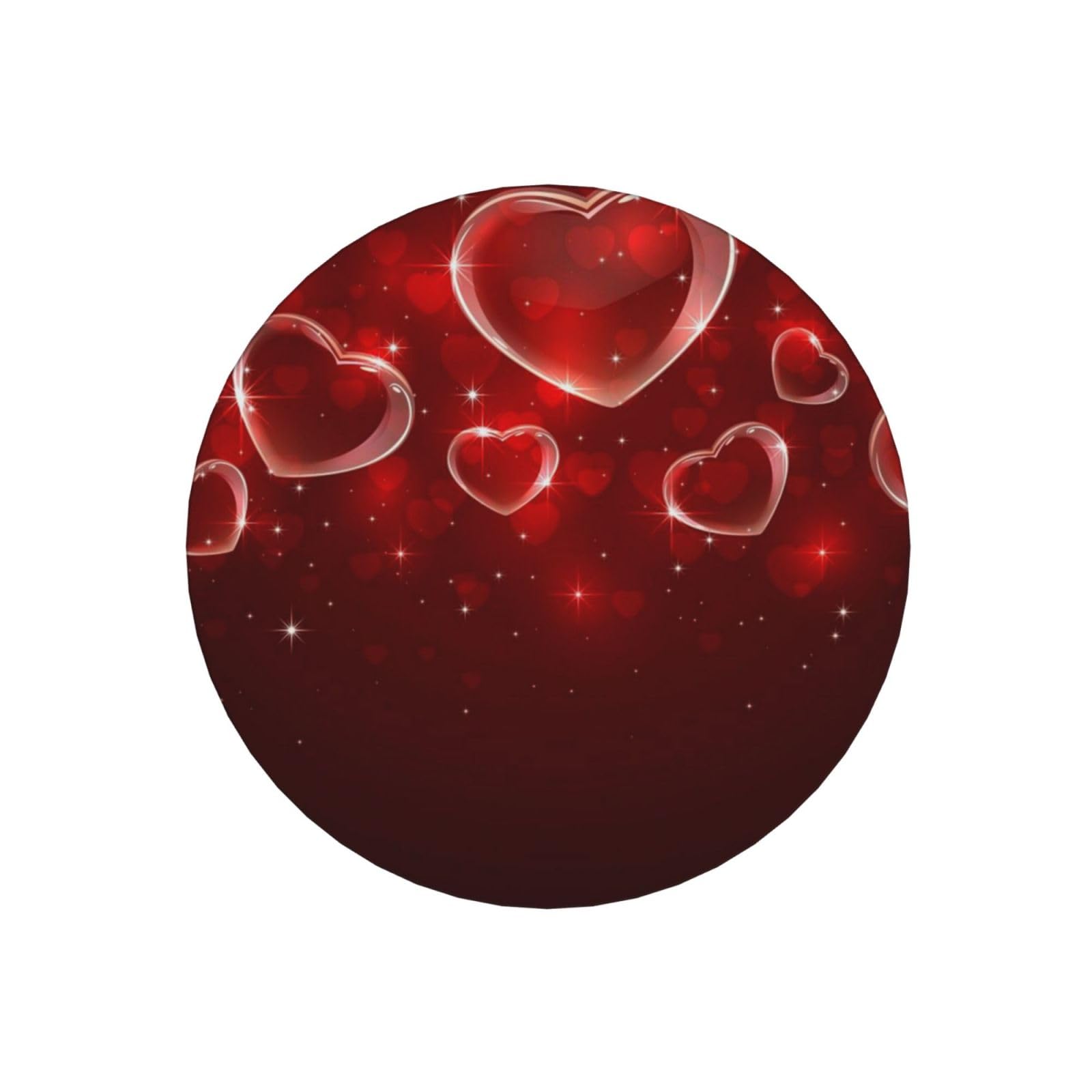 Lot de 6 dessous de verre absorbants en céramique avec base en liège Motif cœur rouge