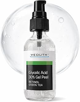– YEOUTH Glycolic Acid Peel for Face, At Home Exfoliator Aha 30% Glycolic Acid Face Peel with Retinol, Designed to Refresh & Smooth the Appearance of Skin 30ml