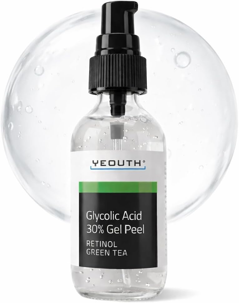 YEOUTH Glycolic Acid Peel for Face, At Home Exfoliator Aha 30% Glycolic Acid Face Peel with Retinol, Designed to Refresh & Smooth the Appearance of Skin 30ml