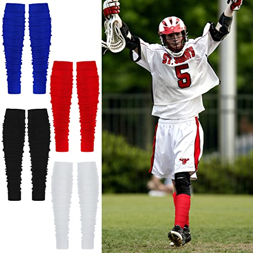Vicenpal 4 Pairs Football Leg Sleeves Men Calf Compression Sleeves Scrunch Leg Socks for Soccer Boys Youth3