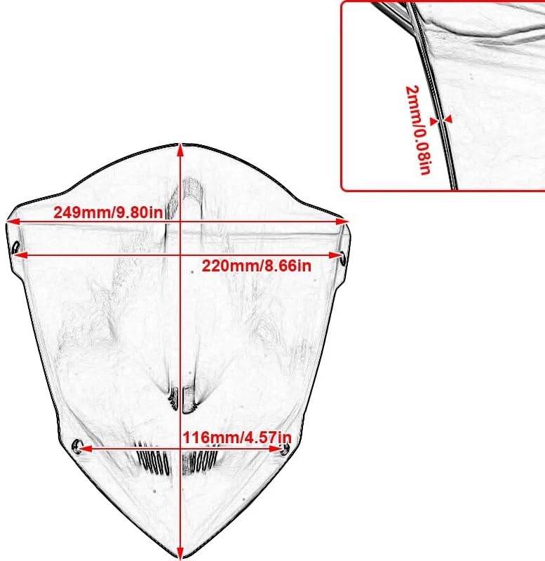 Miniatura 5 de Kit de deflector de aluminio para parabrisas de motocicleta compatible con MT-03 MT03 MT 03 2020 2021 MT25 MT 25 MT-25 2020 2021 humo