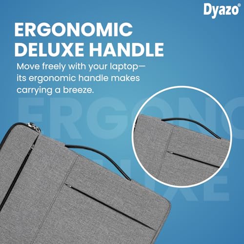 Image of Dyazo 14-14.1 Inch Laptop Sleeve /Cover with Handle & Two Front Accessories Pockets | Compatible for MacBook, Dell, Lenovo, Asus, Acer, HP, Samsung, Surface Pro & All Other Notebooks (Grey)