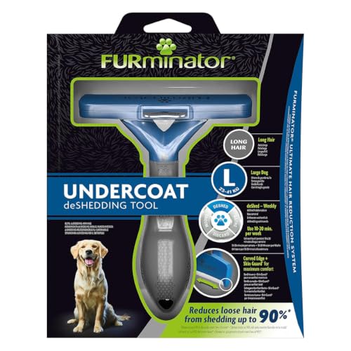 Furminator deShedding Tool Taglia L per Cani a Pelo Lungo - Spazzola per Cani di grossa taglia per rimuovere il sottopelo - Design migliorato