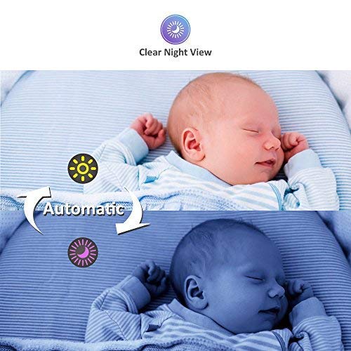 Moonybaby No Wifi Baby Monitor With 2 Cameras, 15Hour Battery Life, 1000Ft Long Range, 5" Display, Auto Night Vision, 2-Way Audio, Temperature, Lullabies, Power Saving/Voice Activation, Trust 50-2 #TOP5