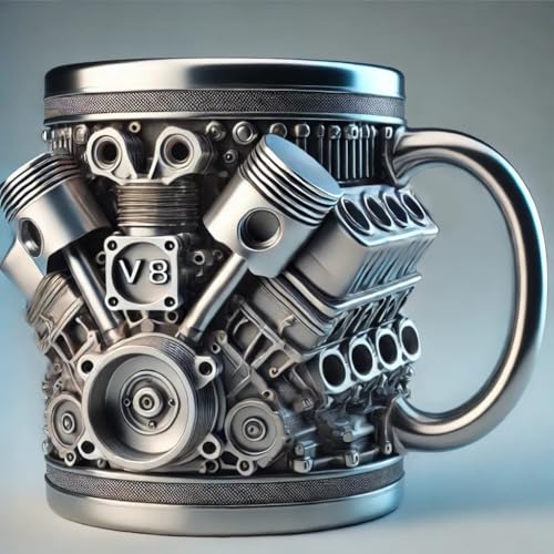 FirFiltr V8 Engines Stainless Steel Cup,Personalized Coffee Mug with Insulated Handle,Perfect for...
