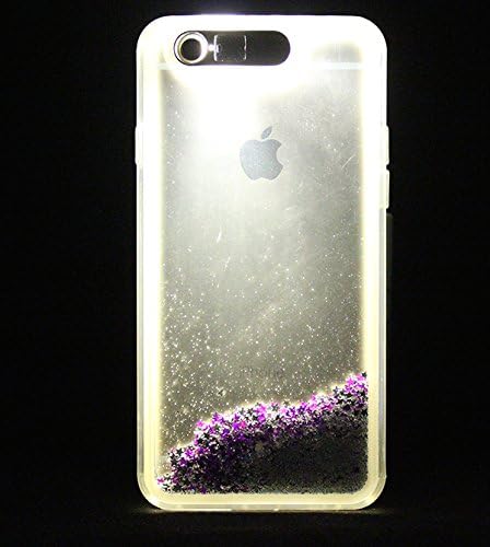 LifeBox Glow Apple iPhone 6/6s Case 4.7" Dual Layer Hybrid Bumper Double Protection with Liquid Infused Glow in The Dark Fluoroscent with Glitter and Stars - Retail Package - Diamond