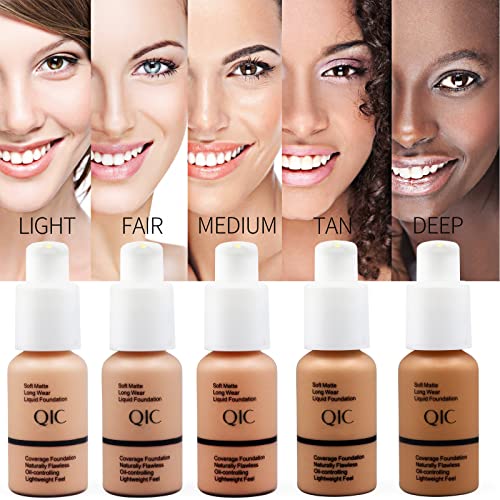 Matte Liquid Foundation, Full Coverage Foundation 30Ml Long Lasting Waterproof Oil Control Concealer Foundation Cream Natural Foundation Makeup For Women (103# Warm Peach) #TOP3