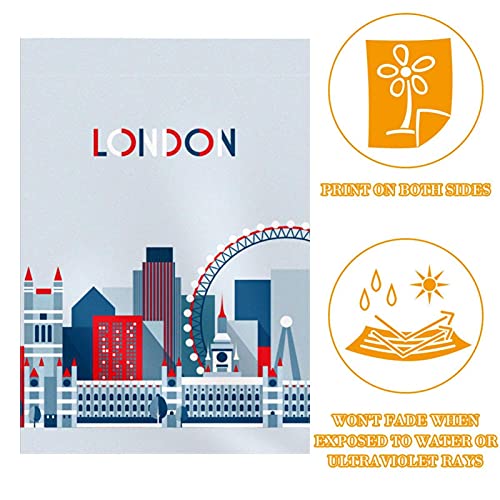 Drapeau de jardin Londres en polyester pongé double face de 30x45 cm - 2
