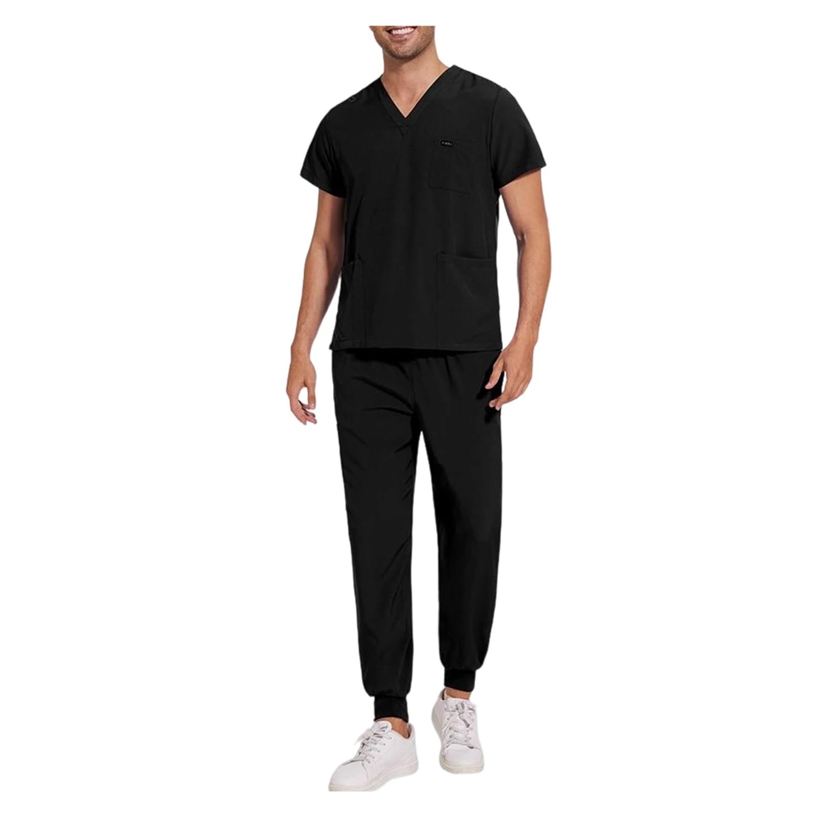 Top de Trabajo, Pantalones, Uniformes médicos for Enfermera, Conjunto enfermería Unisex, Ropa Trabajo for Hombre, Bata for para AtencióN MéDica, SalóN De Belleza(Pink,XL)