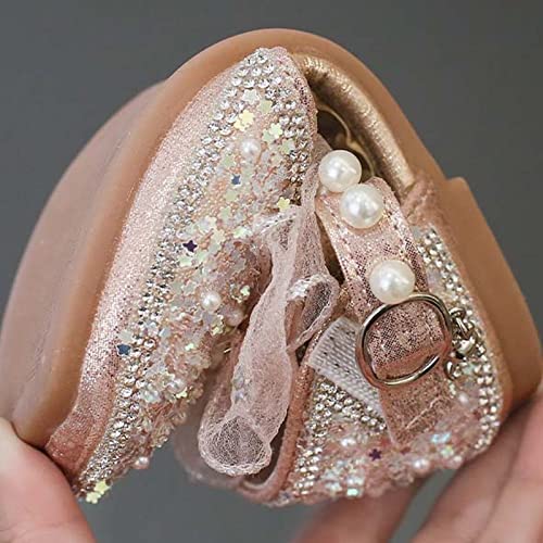 Girls Dress Shoes Cute Bow Mary Jane Shoes Ballerina with Satin Ankle Tie for Wedding Birthday Infant Sandals Girls (Silver, 10.5 Little Child)4