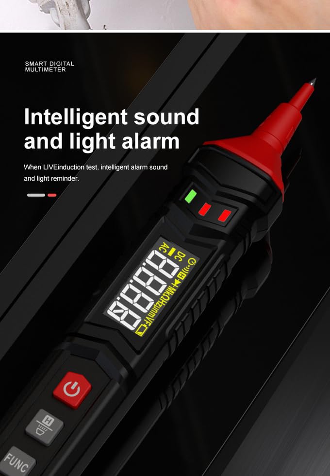 HABOTEST HT121 showing intelligent sound and light alarm during live test
