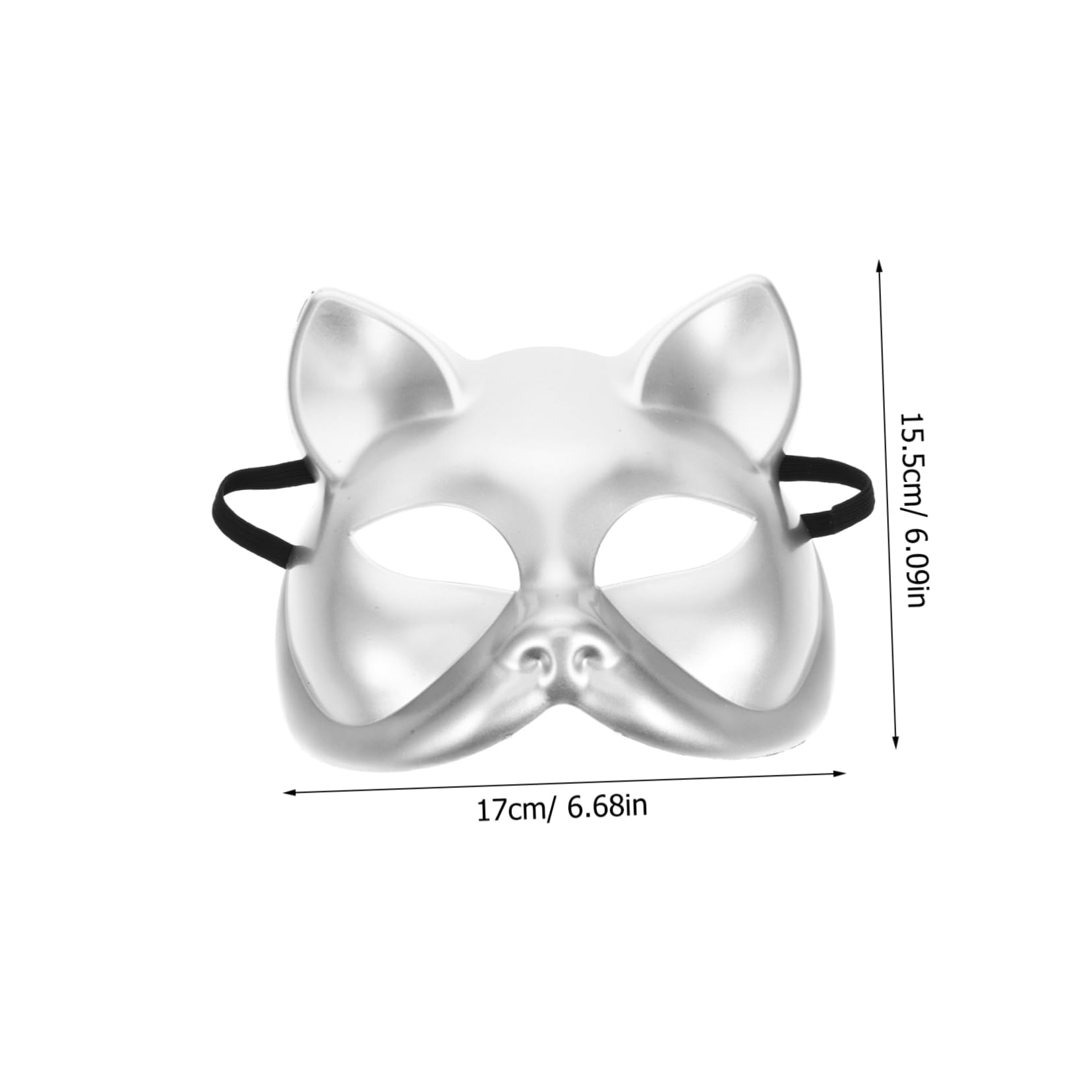 MUSISALY DIY Blank Cat Masks for Creative Projects Paintable Half Face Masks for Halloween Parties Masquerades and Cosplay Events Reusable Plastic Cat Face Design