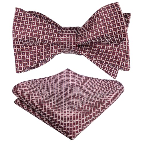 Image of Alizeal Mens 2pcs Solid Self-tied Bow Tie Set