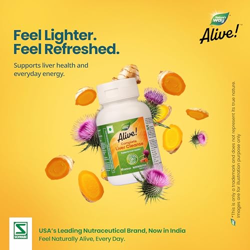 Image of Nature's Way Alive Complete Liver Cleanse & Detox Supplement with Milk Thistle & Glutathione | Supports Natural Liver Health & Fatty Liver Care | 60 Veg Capsules