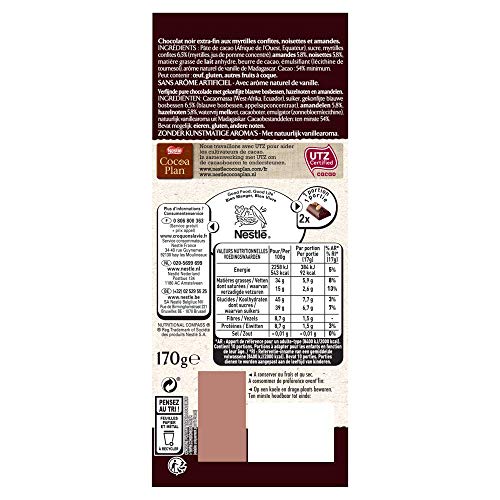 Nestlé L'Atelier Pure Chocolade Reep Bosbes Hazelnoot Amandel - voordeelverpakking - doos met 10 chocoladerepen - Afbeelding 6