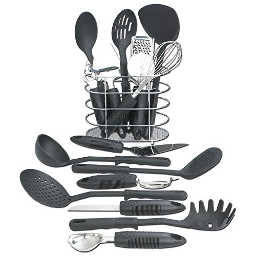 Maxam 17 Piece Kitchen Tool Set, Black