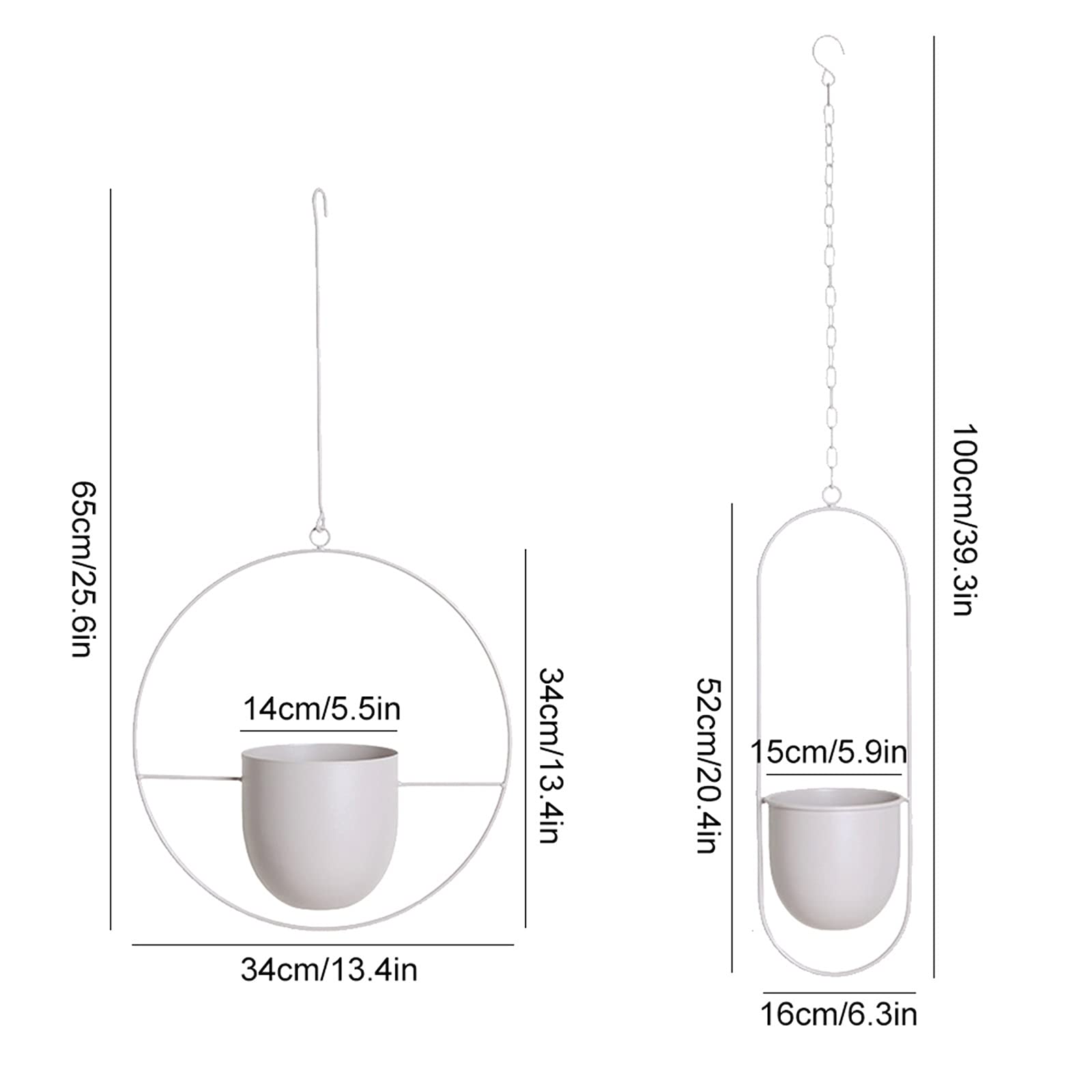 Jardiniere balcon Planteurs suspendus en métal Vase intérieur Vase Vase de fleurs Pot de fleur Porte-bases Porte-Porte-Porte-bases for chambre de bureau Salon Salon Jardin Pot suspendu plante interieu