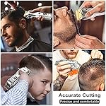 Hatteker Mens Hair Clipper Beard Trimmer Hair Trimmer for Men Cordless Clippers Professional Barbers Grooming Kit IPX7…