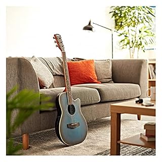 Guitare électro-acoustique Roundback par Gear4music Blue avec accessoires - Les Beatles, Paul McCartney, John Lennon, RIngo Starr, George Harrison Guitare électro-acoustique Roundback par Gear4music Blue avec accessoires – Image 2