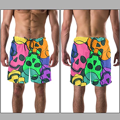 Maillots de bain hommes JDEZ colorés à têtes de mort - 3