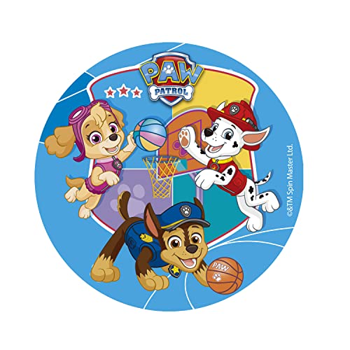 Dekora - Décoration Coméstible en Forme de Disque pour Gâteaux d'Anniversaire pour Enfants de Pat Patrouille - 15, 5 cm