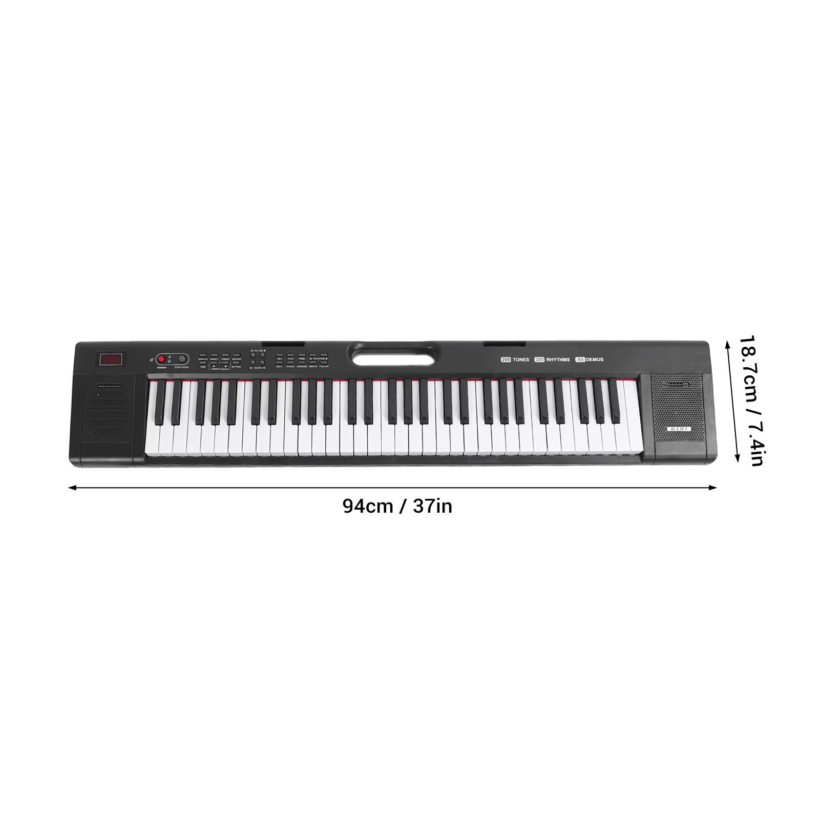 Tastiera di Pianoforte a 61 Tasti Tastiera Elettrica Portatile 200 Suoni 200 Ritmi 60 Brani Dimostrativi per Principianti (Spina europea)