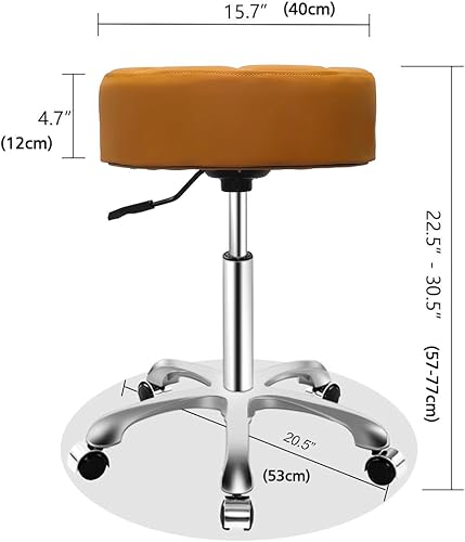 Vista 33 de Taburete ajustable con ruedas para el trabajo, médico, tatuaje, sala de belleza, silla hidráulica resistente con ruedas (negro)