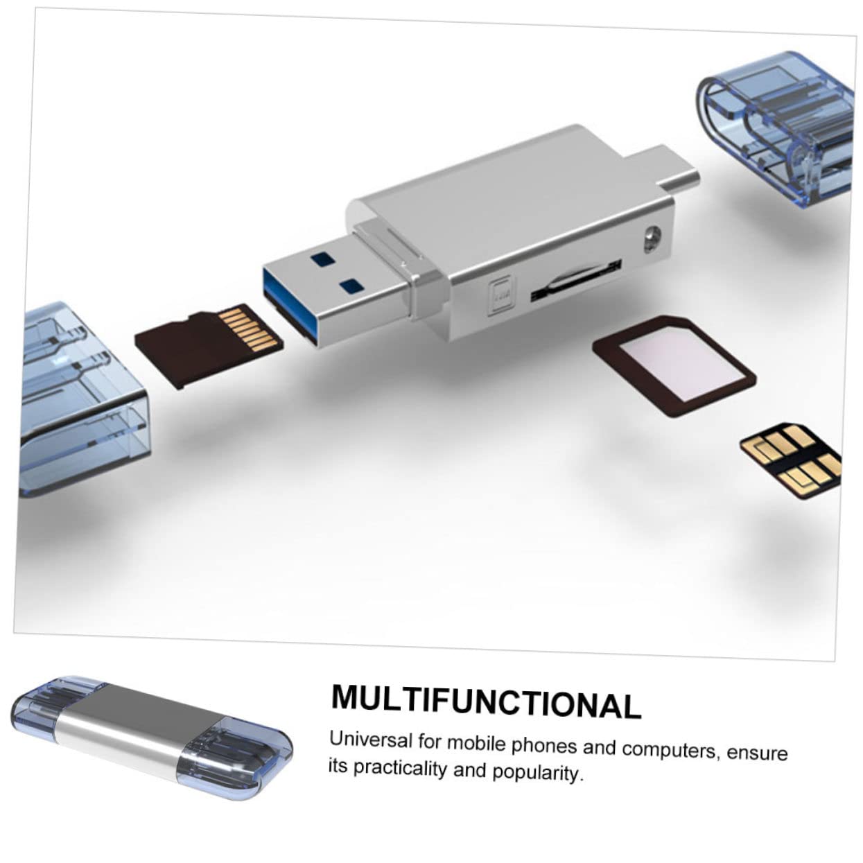 Lettore Schede USB Type-c 3.0 in Lega di Zinco per Backup