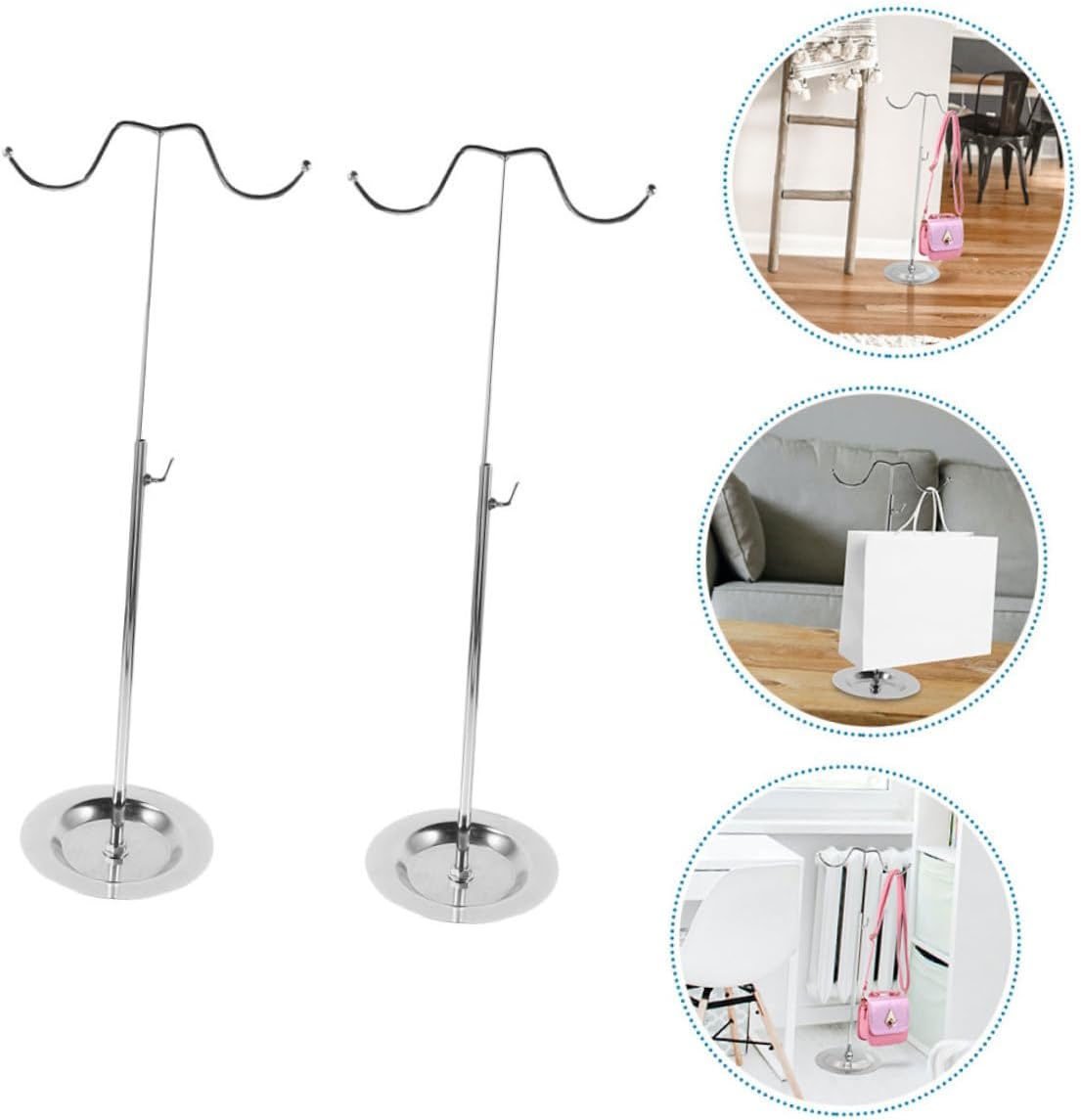 2pcs Metal Handbag Rack Purse Display Stand Bag Holder Adjustable Height