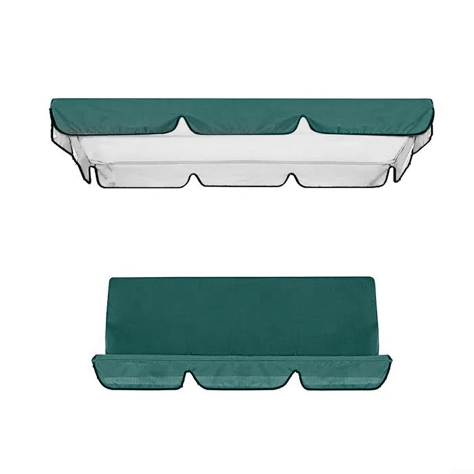 Set di baldacchino di ricambio per dondolo da giardino grigio a 3 posti, realizzato in tessuto Oxford 210D rivestito in argento, impermeabile, resistente al sole e alla polvere, per copertura