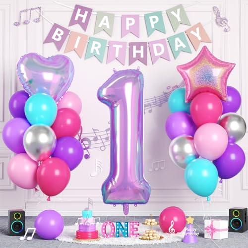 1st Birthday Decorations Iridescent Purple for Girl First Birthday Decor