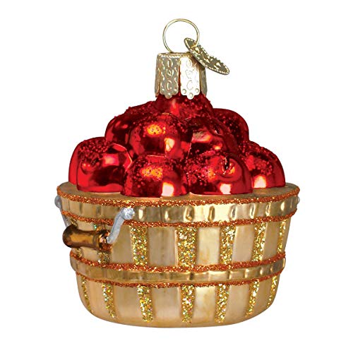 Old World Christmas Glass Apples in a Basket Ornament