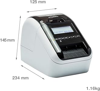 Brother QL-820NWB Label Maker, Wireless/USB 2.0/Network/Bluetooth, Address Label Printer, Desktop, Up to 62mm Wide Labels, Red & Black Printing, UK Plug