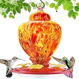 Raxurt Hummingbird Feeders for Outdoors, Upgraded Leakproof Hummingbird Feeder, Large 34oz Hand Blow