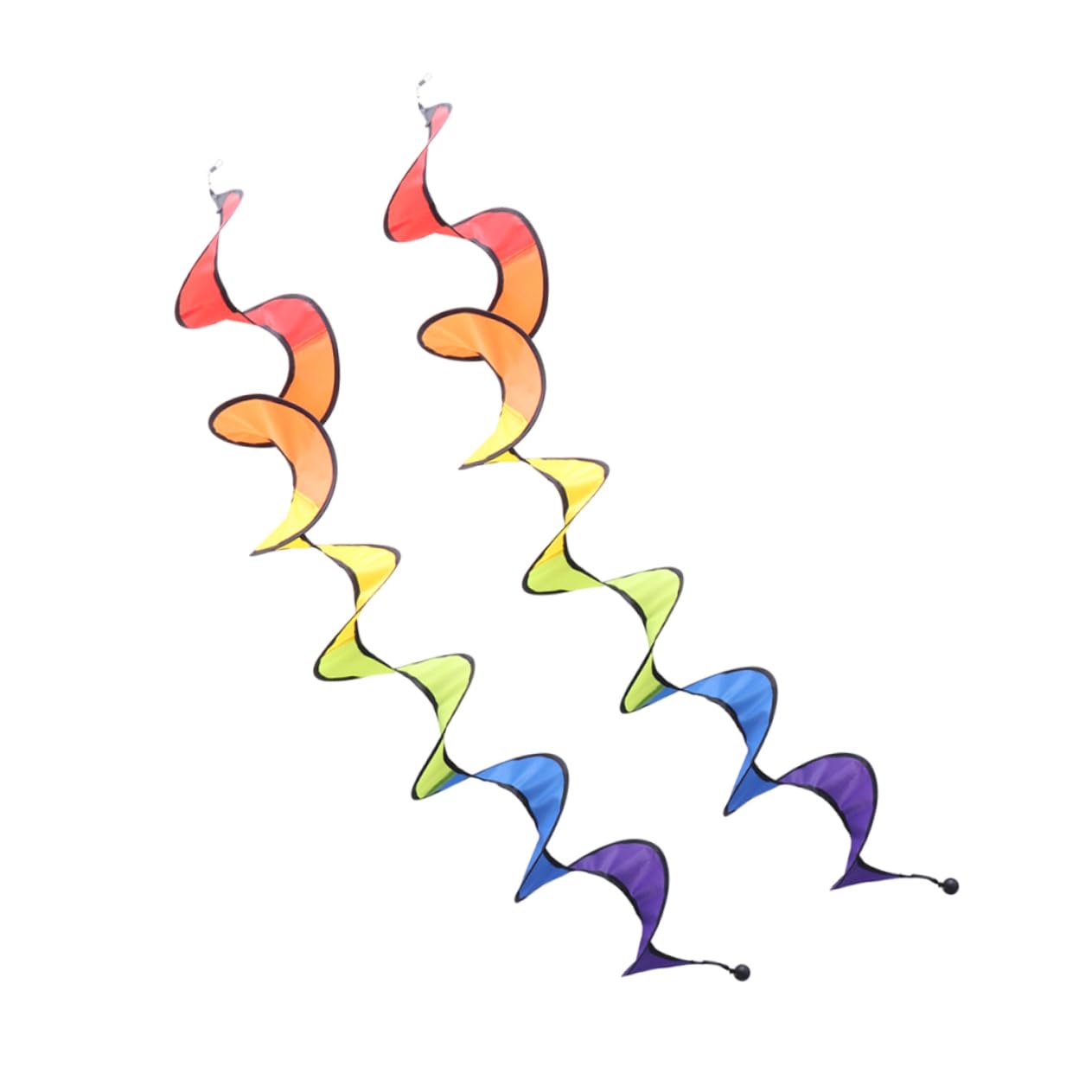 GANAZONO 2Pcs Colorful Spiral Wind Spinner for Outdoor Decoration Rainbow Hanging Pinwheels for Garden Camping and Lawn Eye Catching Windmill Decor