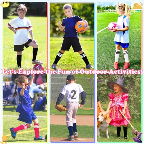 Image of Sarfel Youth Toddler Soccer Socks Kids Baseball Socks Youth Boys Girls Knee High Softball Football Accessories Tube Cotton