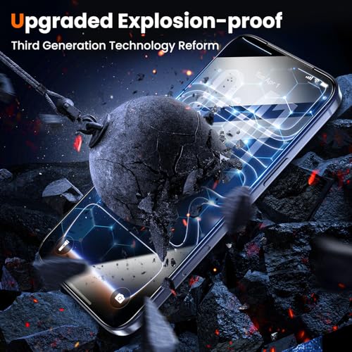 Image of UniqueMe for iPhone 17 Pro Blue Light Blocking Screen Protector, 2 Pack | 6.3 inch, Anti-blue Light, Eye Protection, Bubble-Free, Tempered Glass, 9H+ Hardness, 3D Full-coverage, Easy Installation