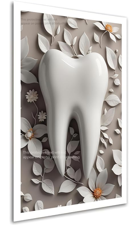 Floral white Dental Clinic Poster Artwork StatusRing Dentist Poster without Frame-picture-26