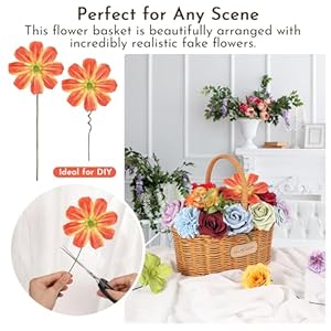Artificial Flowers Combo Box Set Rainbow Colorful Fake Floral Arrangements Artificial Flower Bouquets Party Bridal Baby Shower Centerpieces Home Decor