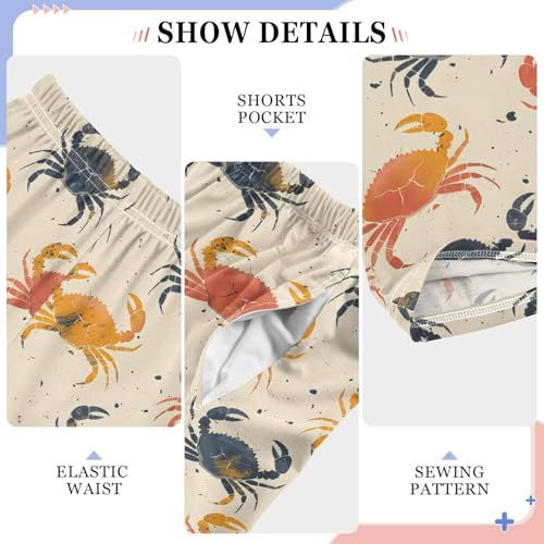 ALAZA Seamless Crabs Retro Pajamas Bottoms with Pockets Comfy Pjs Sleepwear Elastic Waistband Pajamas Pants Lounge Pants4