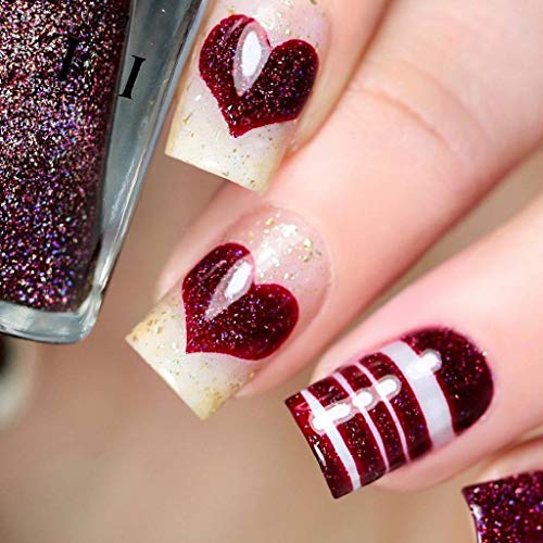 Whats Up Nails - Open Heart Nail Stencils Stickers Vinyls For Nail Art Design (1 Sheet, 20 Stencils) #TOP3