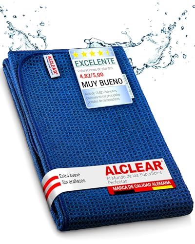 ALCLEAR Paño de Microfibra Secado milagroso Coche y la Moto - 60 x 40 cm, Azul Oscuro