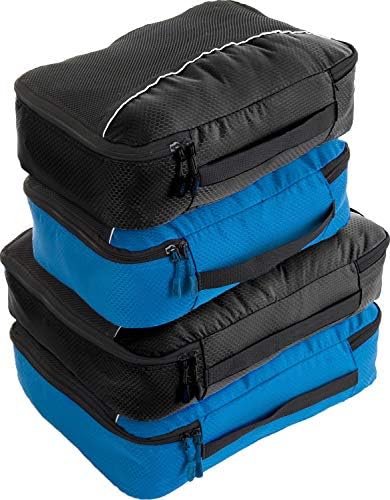 Bago Packing Cubes for Suitcases & Travel Bags - 7Pcs Luggage & Suitcase Organizer Bags Set - Compression Packing Cubes for Travel Organizer - 4 Travel Cubes plus 3 Zip Bags (Orange)