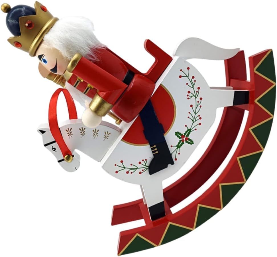 Christmas Nutcracker Figurine Wooden Nutcracker Soldier Statue Large Crimson Surface Ornament Festive Holiday Decoration for Home Shelves and Xmas Tree