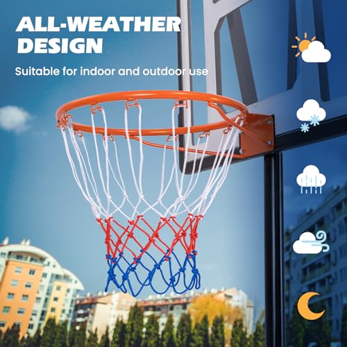 image for GYMAX Basketball Rim, 15/18 inch Basketball Rim Replacement with All-W