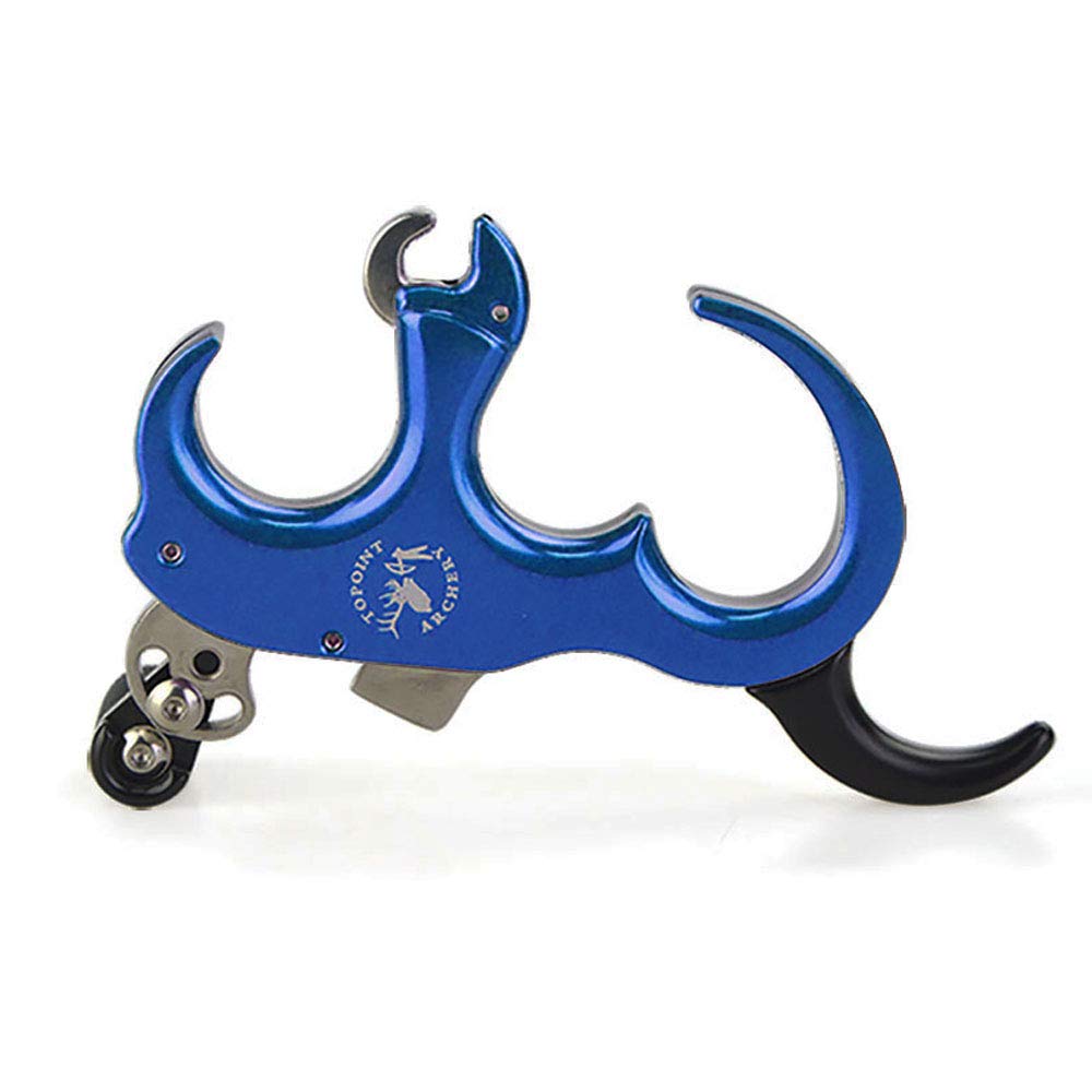 SHARROW Ausilio per Il Rilascio di Tiro con L'Arco Composto Arco Release Aids 3 4 Dita Alluminio Tensione alla Schiena Strumenti di Aiuto per Rilascio con D-Loop Corda (Grigio