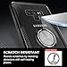 Samsung Galaxy Note 9 Case | Transparent Crystal Clear Cover | Carbon Fiber Trim & Rubber Bumper | 360° Rotating Magnetic Finger Ring | Kickstand | Compatible with Samsung Galaxy Note 9 - Black