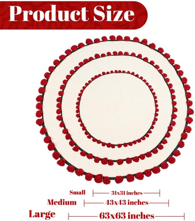 cagulax Birthday Gifts for Women Valentines Day, Rose Crochet Flowers Bouquet Blanket, Anniversary Wedding Graduation Gifts for Couples Wife Girlfriend Friends, Soft Rose Knitted Blanket 31 Inches - Image 3